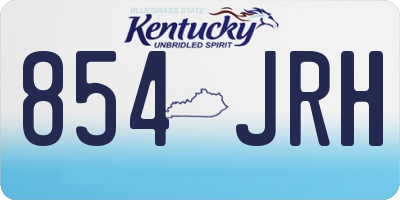 KY license plate 854JRH