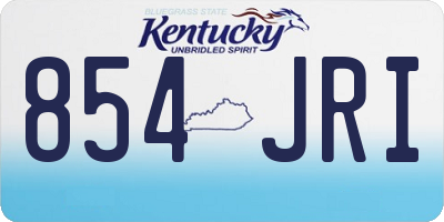 KY license plate 854JRI