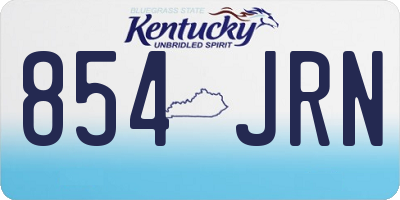 KY license plate 854JRN