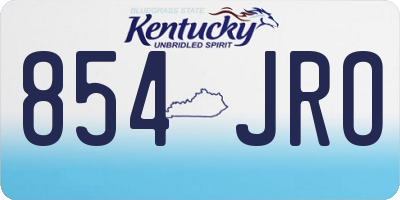 KY license plate 854JRO