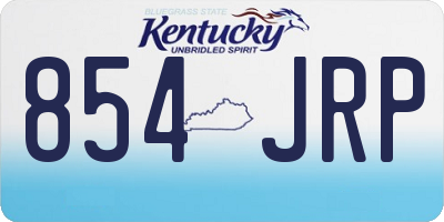 KY license plate 854JRP