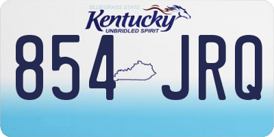 KY license plate 854JRQ