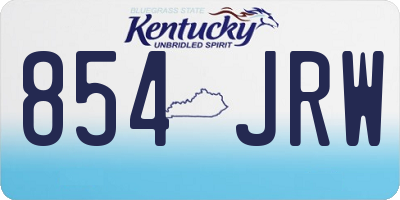 KY license plate 854JRW