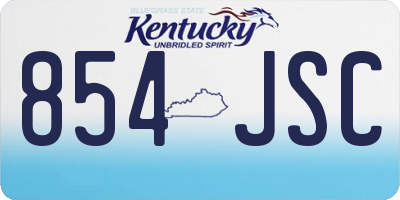 KY license plate 854JSC