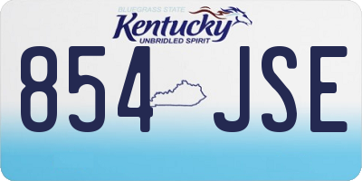 KY license plate 854JSE