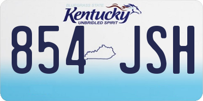 KY license plate 854JSH