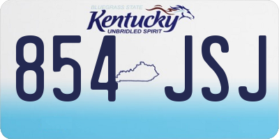 KY license plate 854JSJ