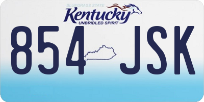 KY license plate 854JSK