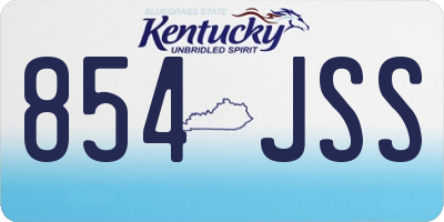 KY license plate 854JSS