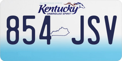 KY license plate 854JSV