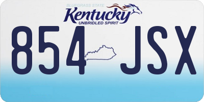 KY license plate 854JSX