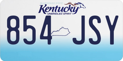 KY license plate 854JSY