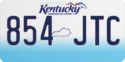 KY license plate 854JTC
