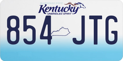 KY license plate 854JTG
