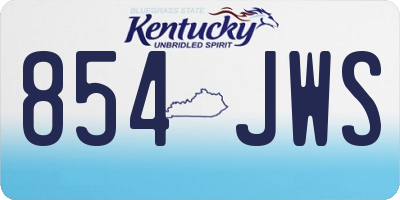 KY license plate 854JWS