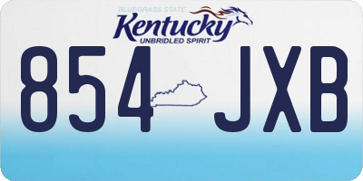 KY license plate 854JXB