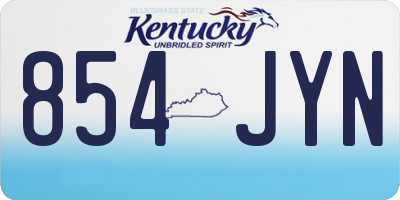 KY license plate 854JYN