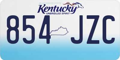 KY license plate 854JZC