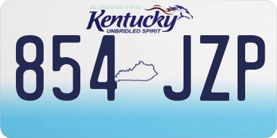 KY license plate 854JZP