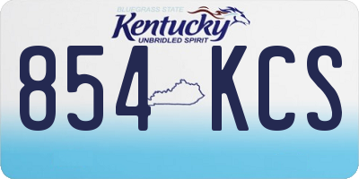 KY license plate 854KCS