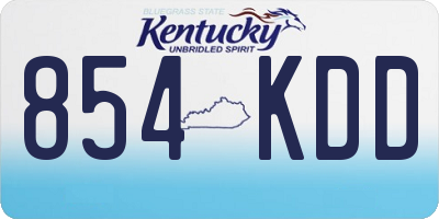 KY license plate 854KDD