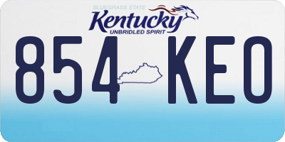 KY license plate 854KEO