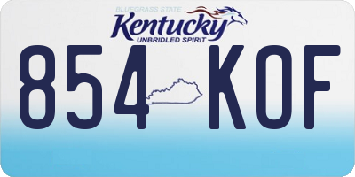 KY license plate 854KOF