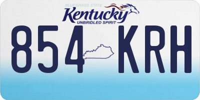 KY license plate 854KRH