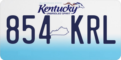 KY license plate 854KRL