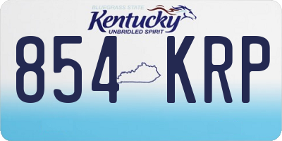 KY license plate 854KRP