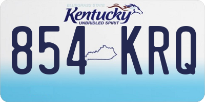 KY license plate 854KRQ