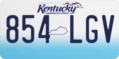 KY license plate 854LGV