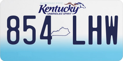 KY license plate 854LHW