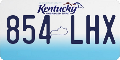 KY license plate 854LHX