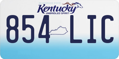 KY license plate 854LIC