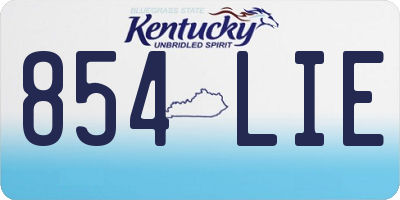 KY license plate 854LIE