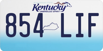 KY license plate 854LIF