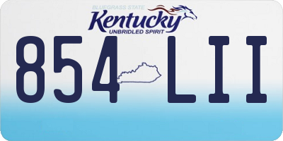 KY license plate 854LII