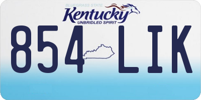 KY license plate 854LIK