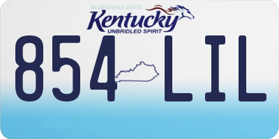 KY license plate 854LIL