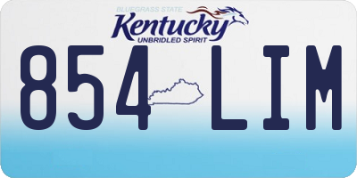 KY license plate 854LIM