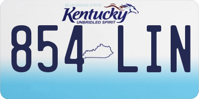 KY license plate 854LIN