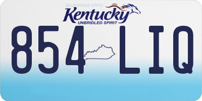 KY license plate 854LIQ