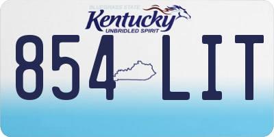 KY license plate 854LIT
