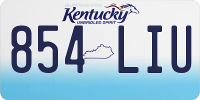 KY license plate 854LIU