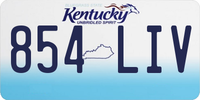 KY license plate 854LIV