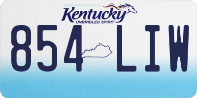 KY license plate 854LIW