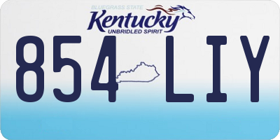 KY license plate 854LIY