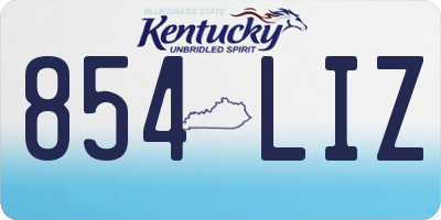 KY license plate 854LIZ