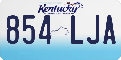 KY license plate 854LJA